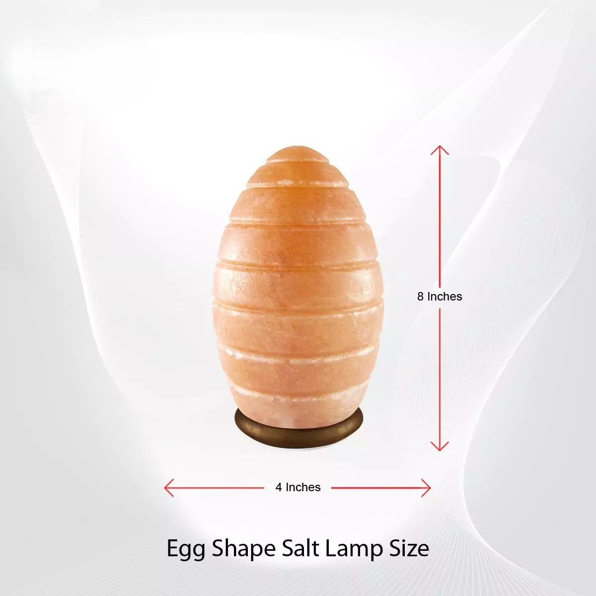 Egg Shape Lines Crystal Salt Lamp